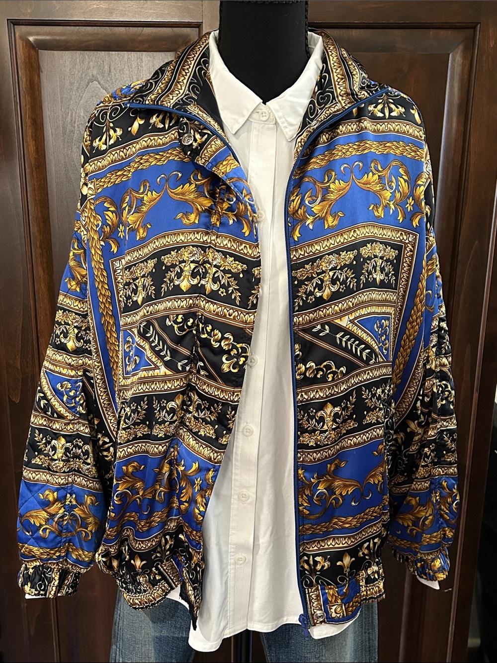 90’s Nouveau Monde Sz L Hermes Inspo Baroque Print Women's Jacket